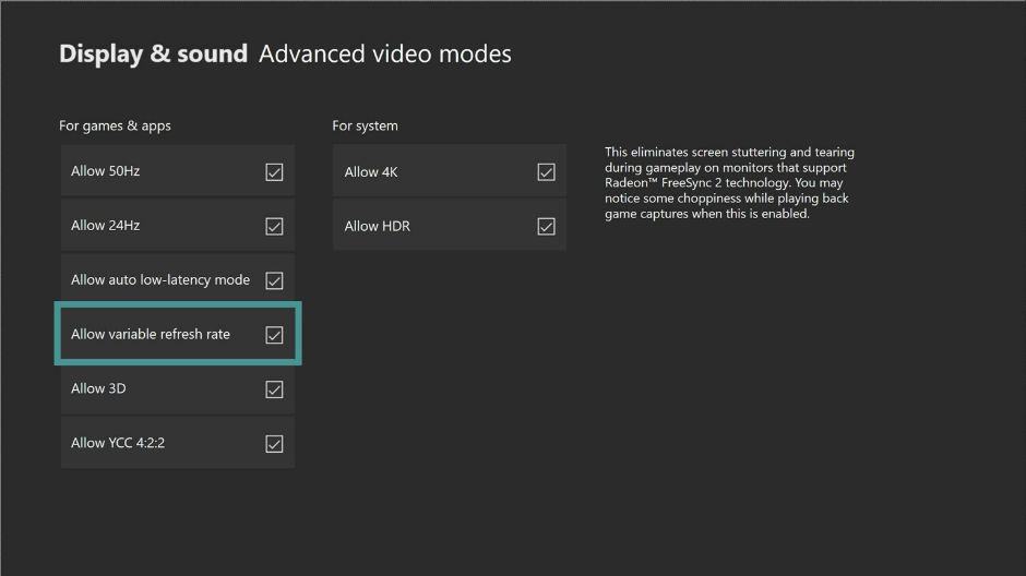 Как включить freesync на xbox